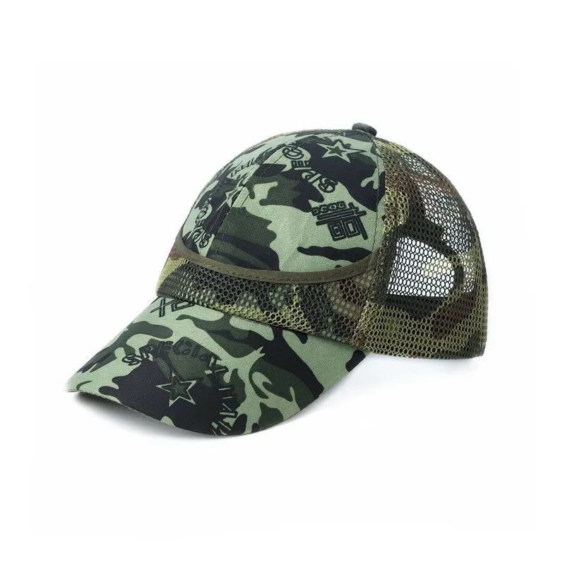 2-7Y Children Summer Mesh Baseball Caps Hip-Hop Cap Tide Sunscreen Adjustable Boys Girls Autumn Camouflage Hats