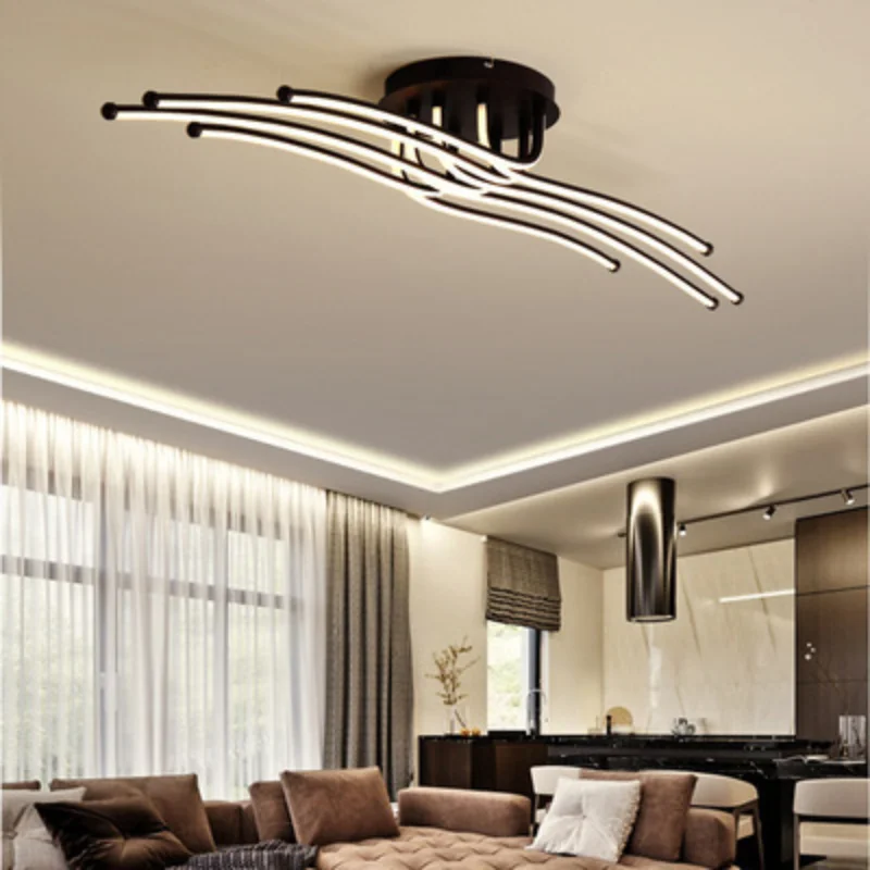

Modern Led Chandelier Aluminum Lights For Living Room Bedroom Home Ceiling Fixtures Luminaire Lustres Remote Control Decoration