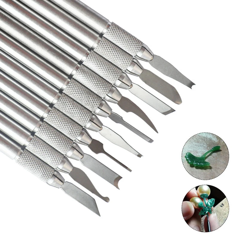 

Carving Knife 10 PCS Engraving Tools Cutting Art Burin Set Graver Kit DIY Jewelry Making Tool for Wax Mold Wood and Wax Carving