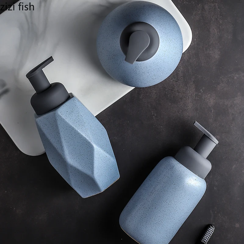 Ceramic Foam Soap Dispenser Bottle Kitchen Hand Sanitizer Bottle  Shampoo Body Wash Lotion Bottle Customizable logo for hotels