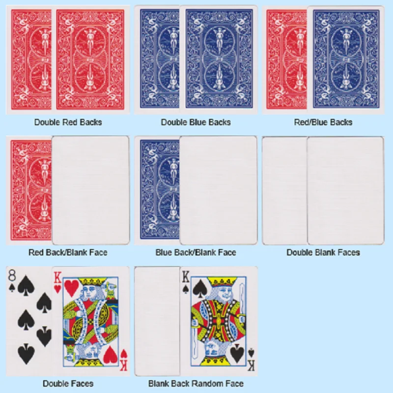 Bicycle Double Red/Blue Back No Face Playing Cards Gaff Deck Poker Special Props Close Up Magic Tricks for Magician