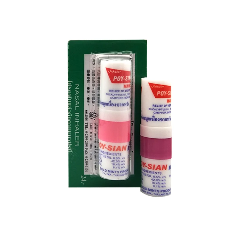 Thailand Herbal  Nasal Inhaler Stick Mint Cylinder Treament For Asthma  Nasal Congestion Headache Refreshing Aroma Stick Inhaler