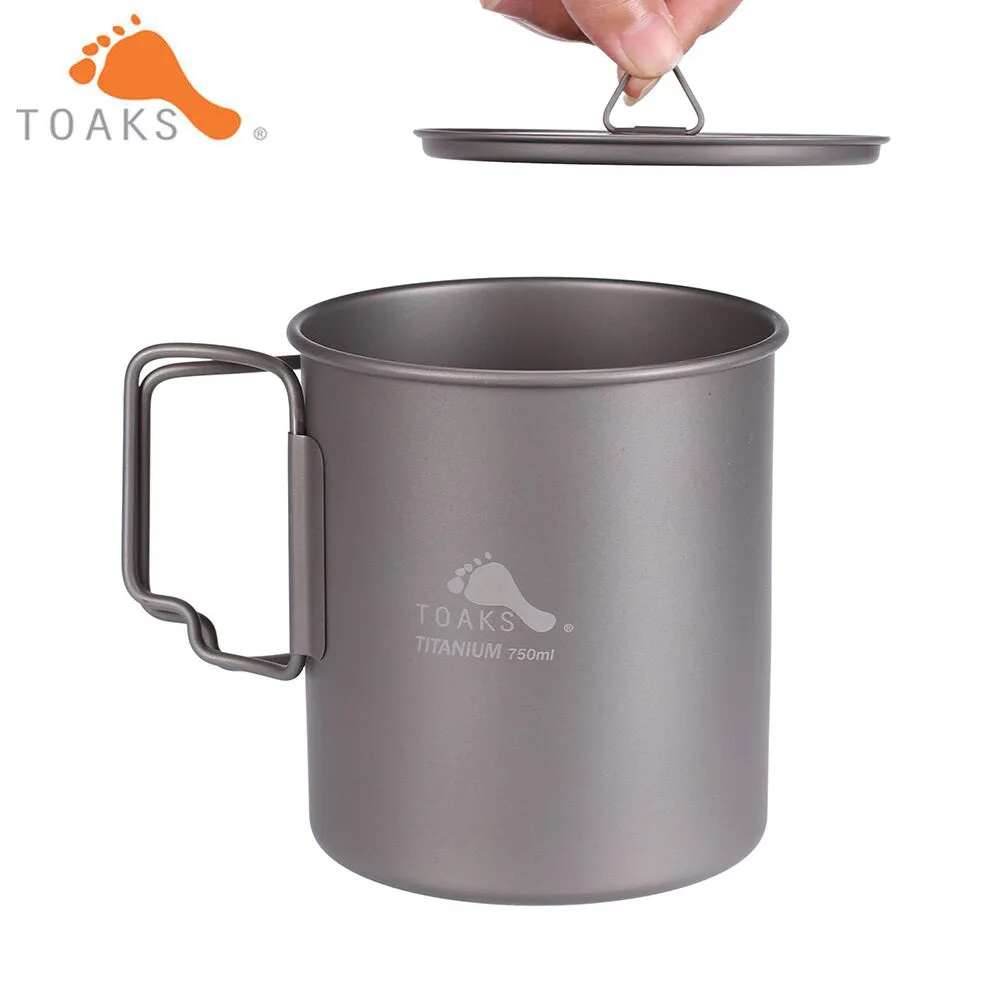 

TOAKS Titanium Pot 750ml Ultralight Portable Titanium Bowl Camping Titanium Cup Mug