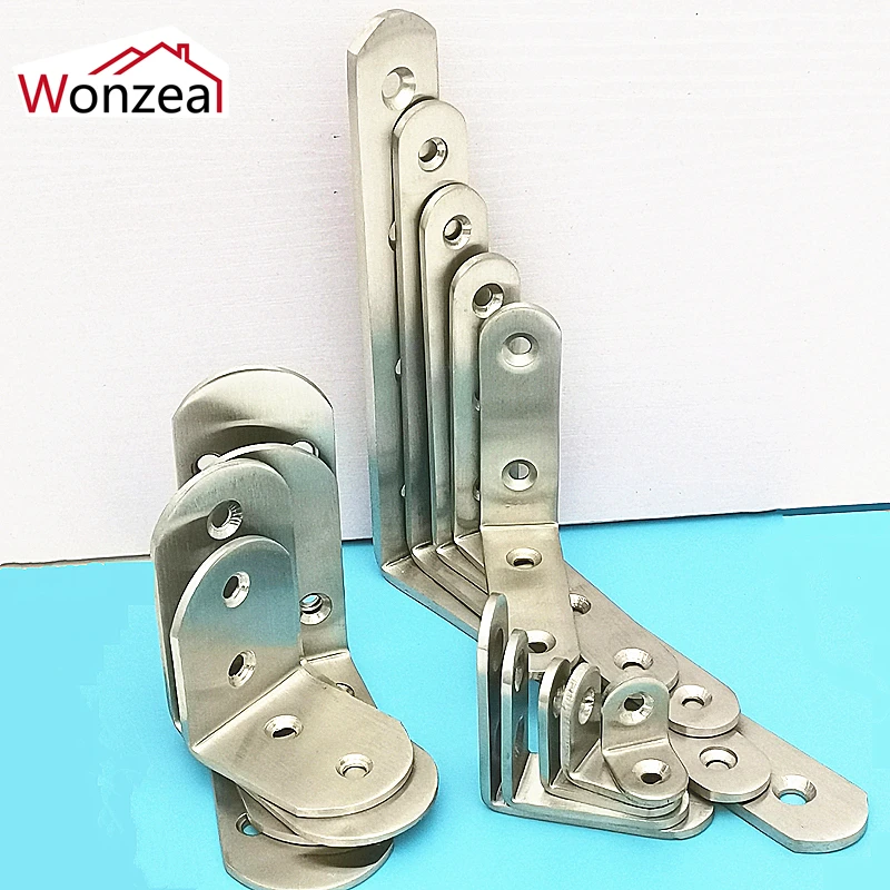 Thickness 2.5mm/3mm Practical Stainless Steel Corner Brackets L Shape Joint Fastening Angle Brackets For Furniture Home 1 PCS