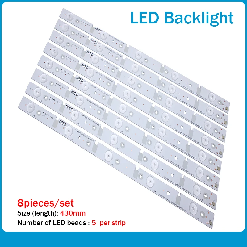 100%new 8piece/lot 430mm LED Lights For Changhong 42D2000N/42C2000 SVJ420AA6-REV02-5LED-140923 (CHD42D2000) Lamp