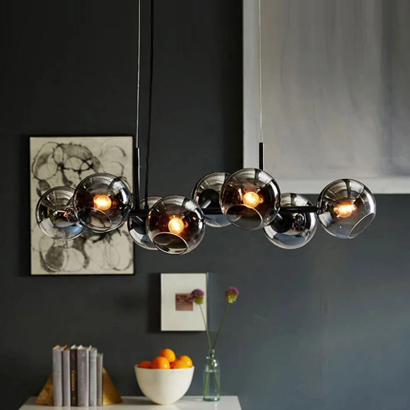 Industrial chandelier Nordic Staggered Glass Chandelier For Dining Room Living Room Home Deco restaurant lighting