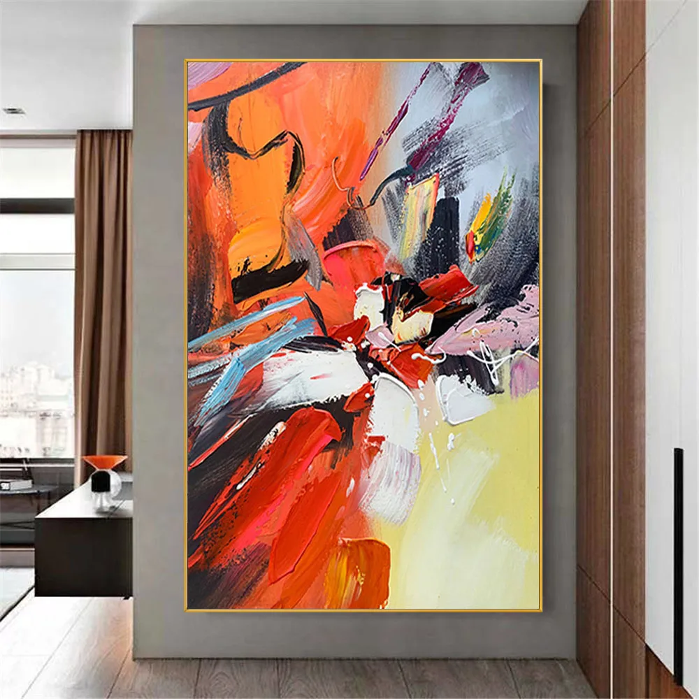 

100%Hand Painted Abstract Oil Painting on Wall Painting Art Colorful Clouds Canvas Posters and prints For home Living Room decor