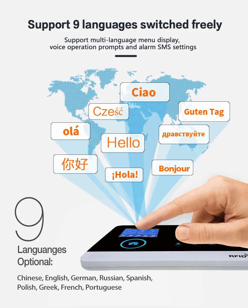 Pgst PG103 3G Wifi Alarmsysteem Home Security Inbreker Lcd Touch Toetsenbord Met Rookmelder Motion Sensor Kit