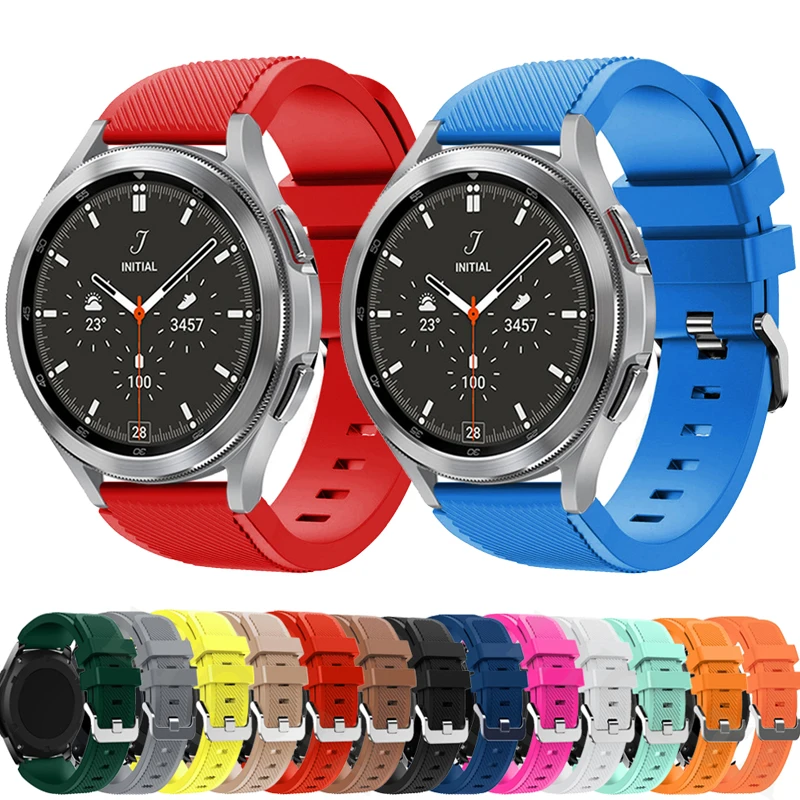 22mm 20mm Silicone Band for Samsung Galaxy Watch 4 classic/3/active 2/Gear S3 Frontier bracelet huawei watch gt 2 Pro Strap