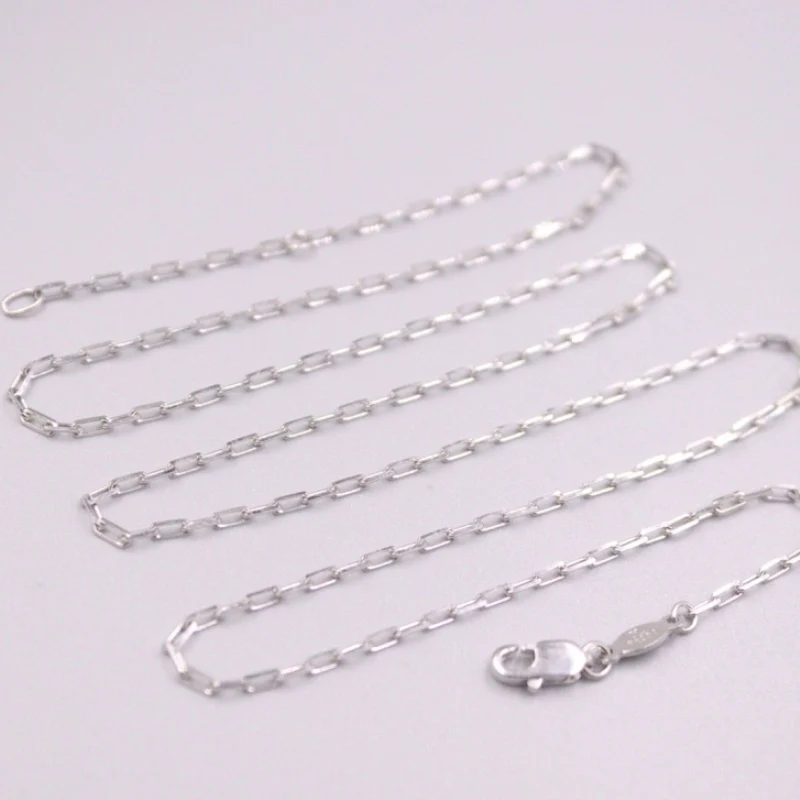 Fine Pure Platinum PT950 Chain Women Men 1.5mm Square O Link Necklace 20inch  4.7-5g