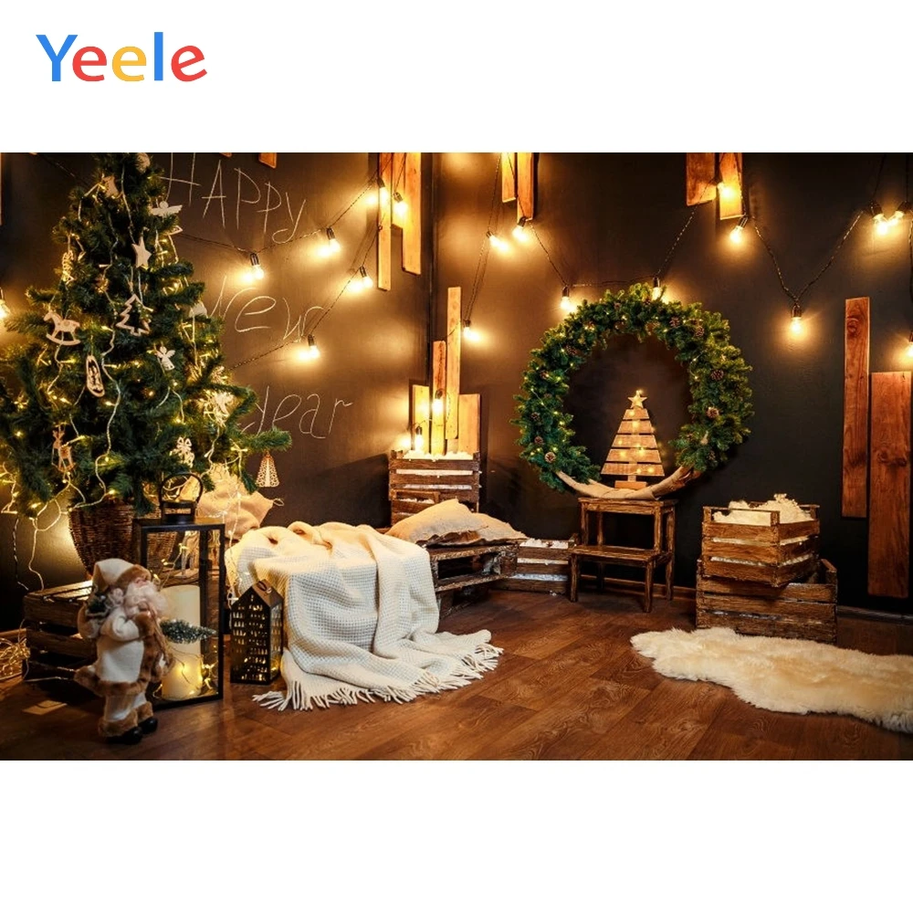 Christmas Backdrop Tree Light Blanket Newborn Baby Birthday Party Photography Background For Photo Studio Photocall Photophone