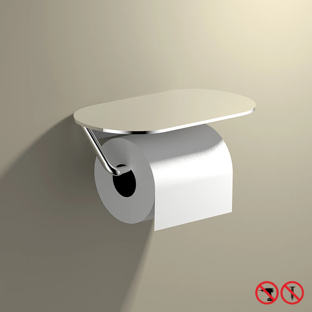 Aluminum Paper Roll Holder Free Punch Toilet Paper Holder Black Bathroom Accessories Paper Hanger Wall Mounted Tissue Holder