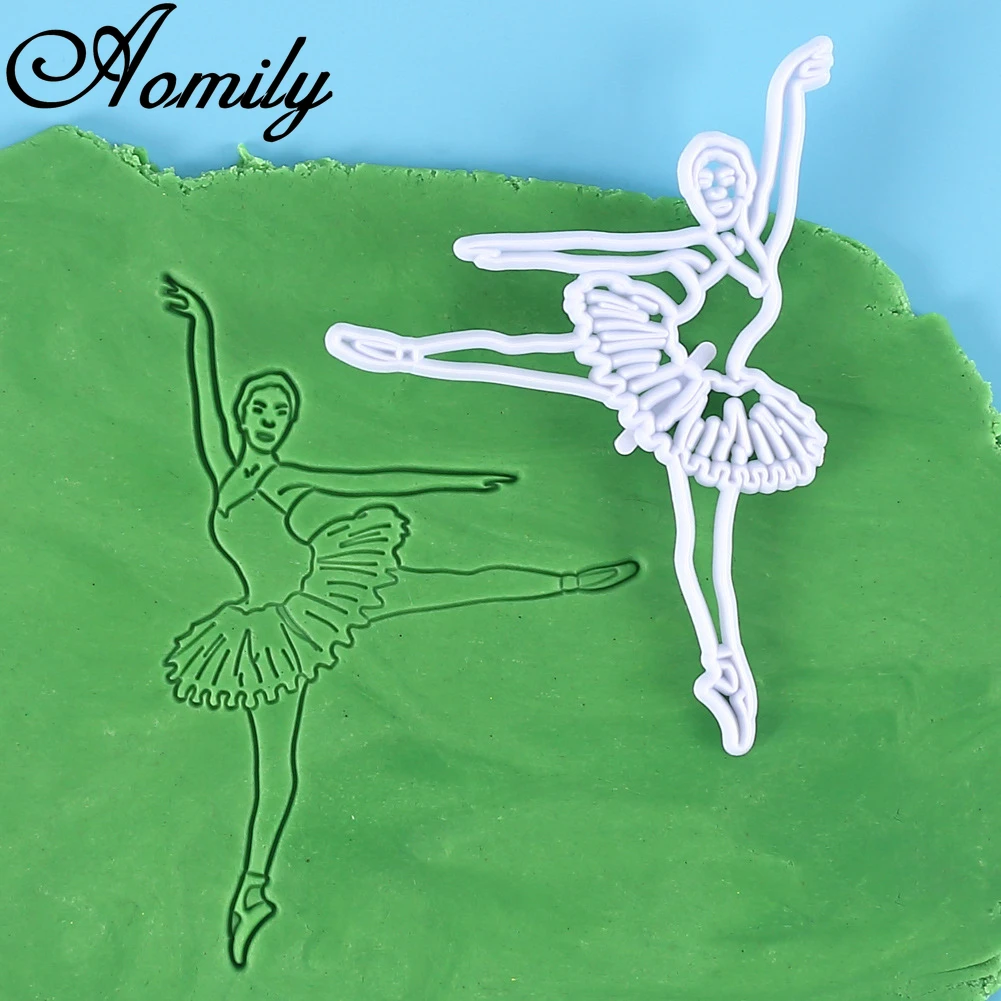 Aomily Grace Ballerina Girl Press Mold Cake Decorating Tool Biscuit Cookie Cutters Cupcake Mould Fondant Cutting Pastry Cutter