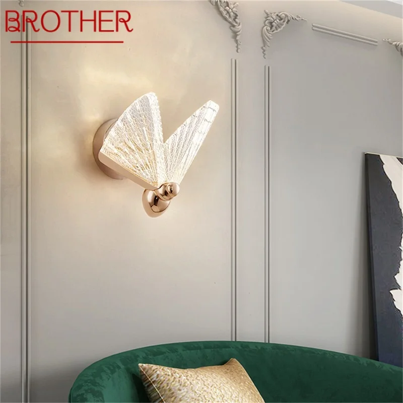 

BROTHER Nordic Creative Butterfly Wall Lights Sconces Modern LED Lamps Fixtures Decorative for Home