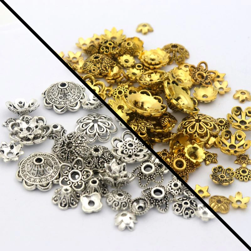 150 stücke Mixed Tibetischen Kupfer Vintage Metall Lose Spacer Perlen Kappen Für Schmuck Machen DIY Finden Zubehör Liefert Großhandel – Detail 7