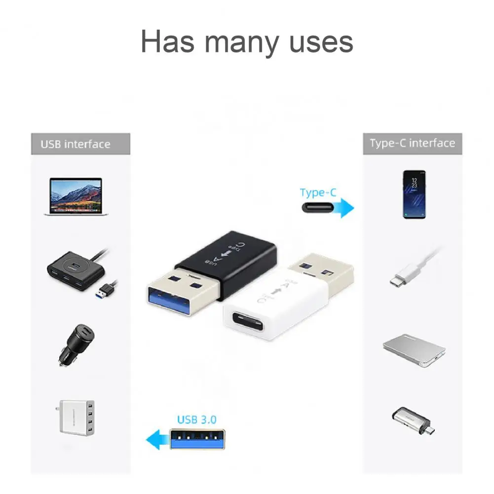 1pc Type C USB 3.0 Adapter Fast Portable Charging Data Type-C Data Charging Adapter Cables Converter for Smart Product