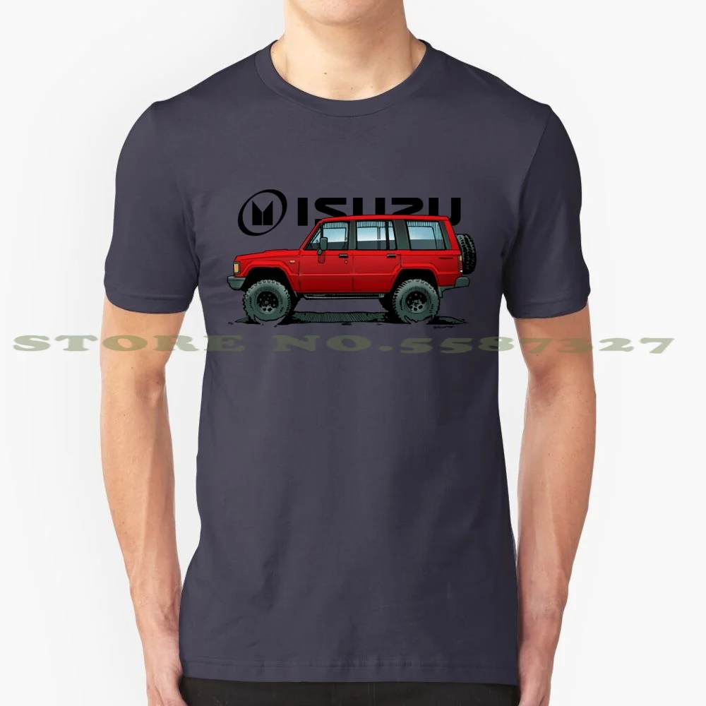 Isuzu Trooper-4Dr Gen 1-Red 100% Pure Cotton T-Shirt Isuzu Trooper First Gen1 Bighorn Classic 4X4 Early Lifted Truck 2