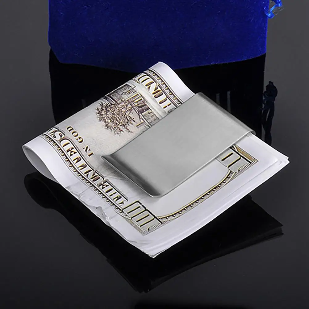 HOT SALES 2021 Stainless Steel Silver Color Slim Money Clip Purse Wallet Credit Card ID Holder