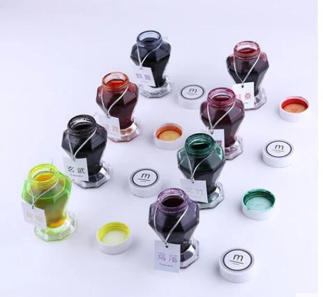 

Large Capacity 50ml Fountain Pen ink 9 Color for Choose Nice Non-carbon Colored Ink School Supplies