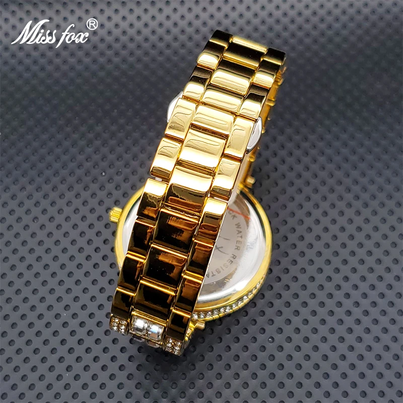 Relogio Feminino MISSFOX Luxury Designer Geneva Leopard Diamond Bezel Ladies Bracelet Watch With Long Strap Waterproof  Watches