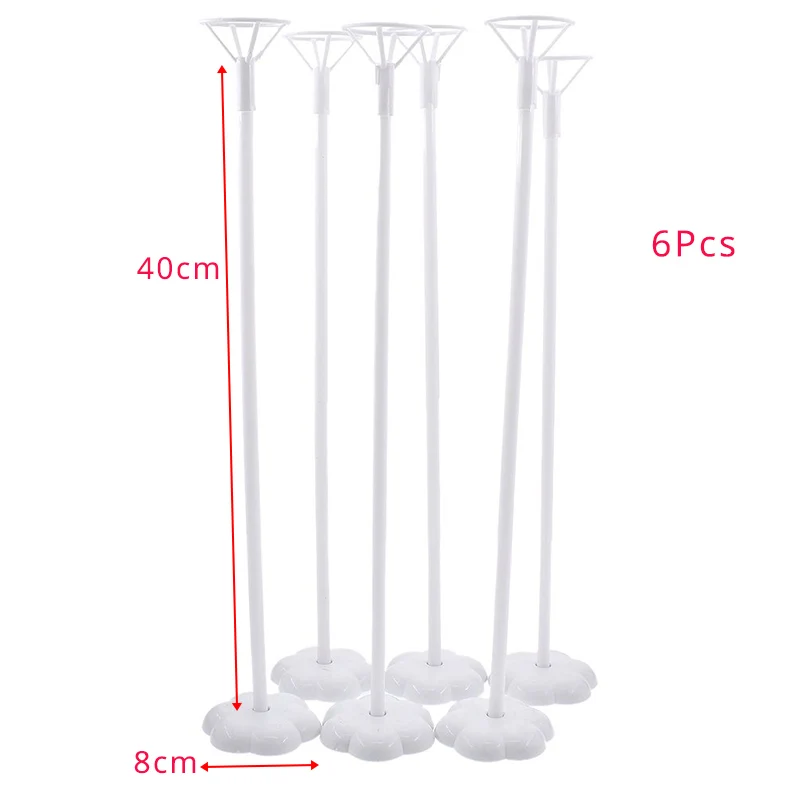 6pcs 40cm Balloon Stand Balloon Holder Column Tulle Balloon Kids Birthday Wedding Party Table Baby Shower Decoration Table Decor