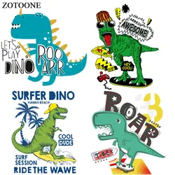 ZOTOONE Cartoon Dinosaur Letter Patch for Kids Iron on Heat Transfers for Clothing Applications DIY T-shirt Appliques Stickers E