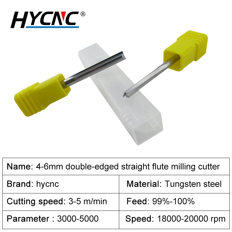 4/6Mm Đôi Cạnh Thẳng Rãnh Xay Cắt Đầu Thẳng Cấp Nhà Máy 2-Sáo Cắt Cnc thép Vonfram Thẳng SL