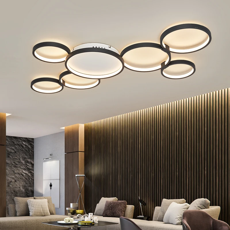 

NEO Gleam DIY Modern Led Ceiling Lights For Living Room Bedroom Study Room Ceiling Lamp Fixtures Black Finished 90-260V