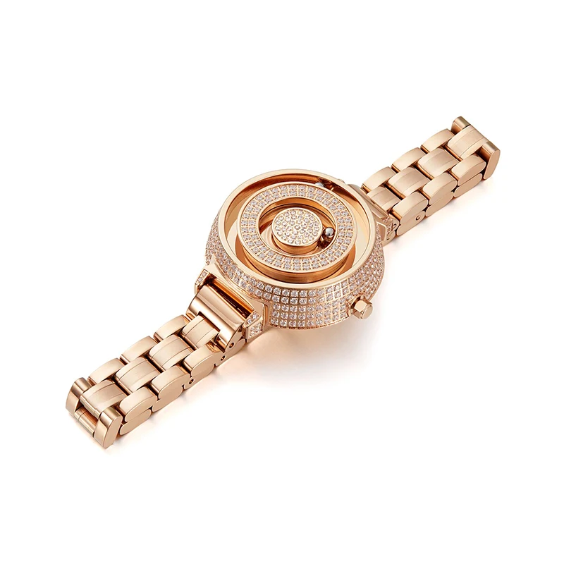 Diamond Watches Women EUTOUR E035, Fashion Luxury Rose Watch for Women Casual Waterproof Quartz Ladies Stainless Steel Watch