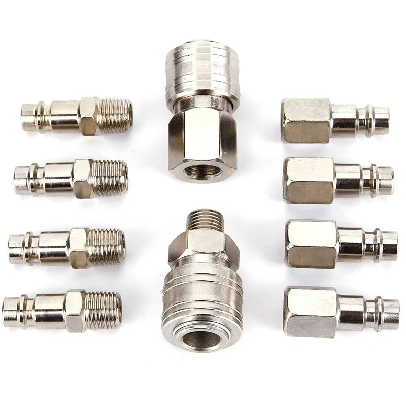 

10pcs/set Quick Couplings BSP Air Line Fitting Euro 1/4"Air Line Fitting Hose Compressor Fitting Connector For Pneumatic Tools