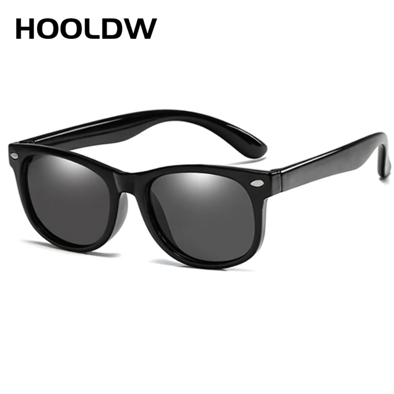 HOOLDW 2020 New Polarized Kids Sunglasses Children Sun Glasses Silicone Safety Boys Girls Baby Glasses UV400 Eyewear With Boxes