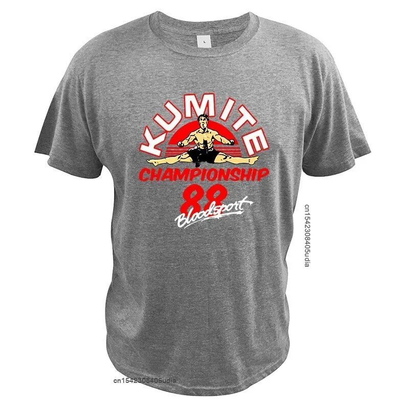 Bloodsport Movie Poster Jean Claude Van Damme T Shirt Kumite Championship Shirt Cotton Breathable Eu Size Tee Tops