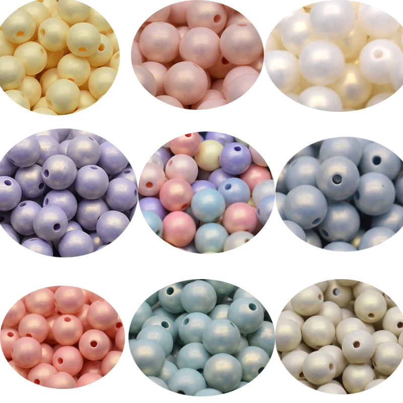 50/100pcs/bag matter color Acrylic Beads Candy Color Round shape Acrylic Spacer Beads For Jewelry Making Findings DIY Handmade