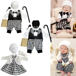 Niemowlę Boys Baby dziewczynek fotografia rekwizyty maluch ubrania dziewczynek Cosplay babcia kostium zdjęcie noworodka strzelanie stroje