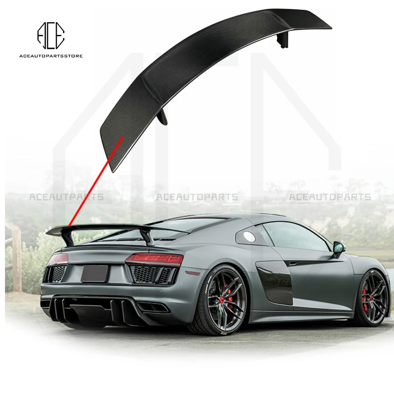 

For R8 Real Carbon Fiber Body Kit Carbon Fiber Rear Wing Spoiler