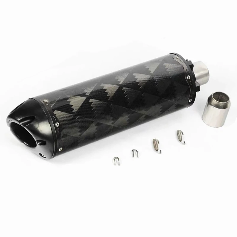 Motorcycle Racing Exhaust Pipe Carbon Fiber CNC Muffler ESCAPE Moto For suzuki ltz 400 ducati monster 696 tdm 900 cafe racer