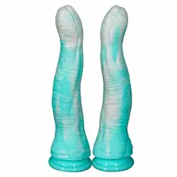 Long Animal Horse Penis Silicone Realistic Dildo Colorful White and Blue Sucker Cock Anal Plug Sex Toys For Men Women Couples