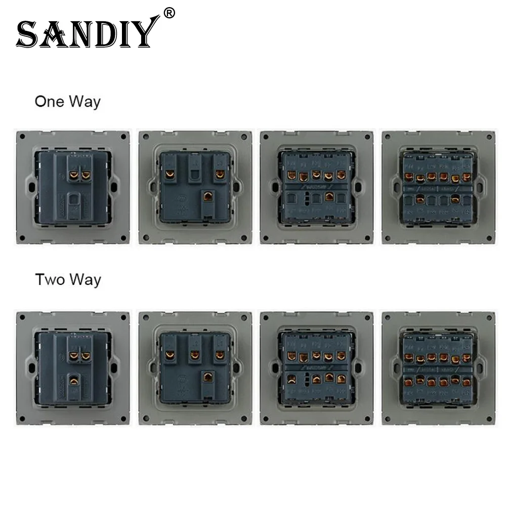 Power Switch Light Wall Switch Socket Embedded Type 86 Creativit Panel 1/2/3/4 Gang 1/2 Way Control Switches On Lights Off Lamps