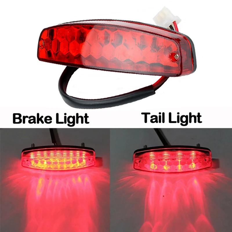 ATV 12V 3 Wire Brake Stop Light License Taillight Red for ATV Off Road Motorcycle Signal Lamp Accessories Car Lights