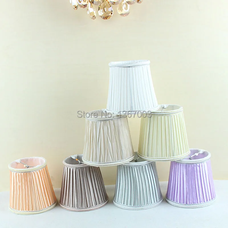 DIA12cm Mini Pleated Lace Lampshades,DIY Fabric Lamp Shade For Chandelier Wall Lamp, Clip On