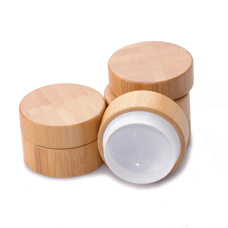 

plastic jars for body butter10g 30g 50g 100g 150g 200g Bamboo Covered Cream Plastic Jars Cream Storage Pot Container Bottle