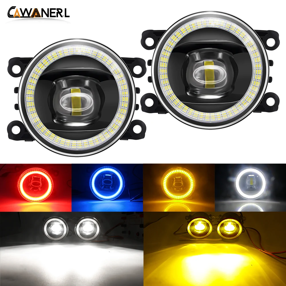 2 x Car LED Lens Fog Light Angel Eye Daytime Running Lamp 30W For Renault Megane Duster Clio Trafic Scenic Twingo Lodgy Kadja