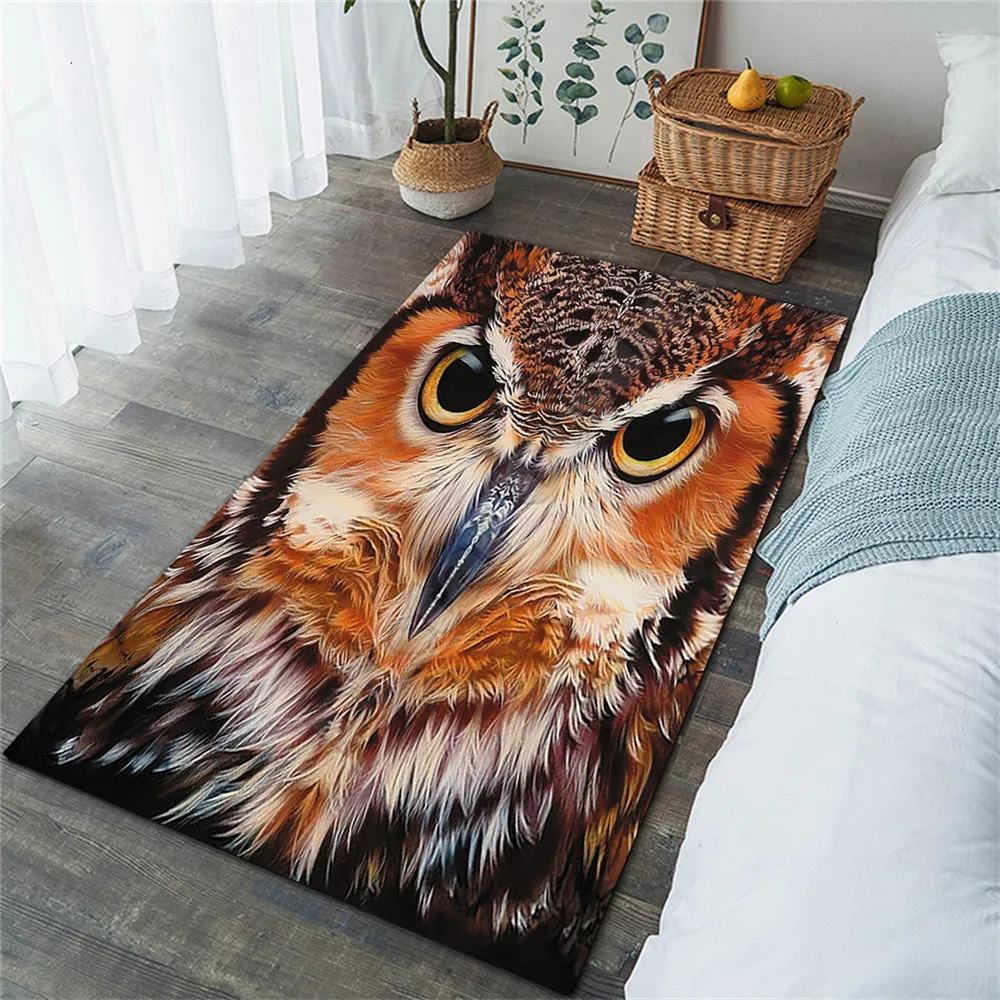 

Funny Owl Rug 3D All Over Printed Carpet Mat Living Room Flannel Bedroom Non-slip Floor Rug 02