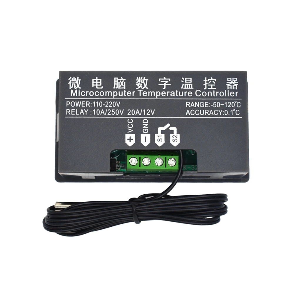 W3230 12V 24V AC110-220V Probe line 20A Digital Temperature Control LED Display Thermostat With Heat/Cooling Control Instrument