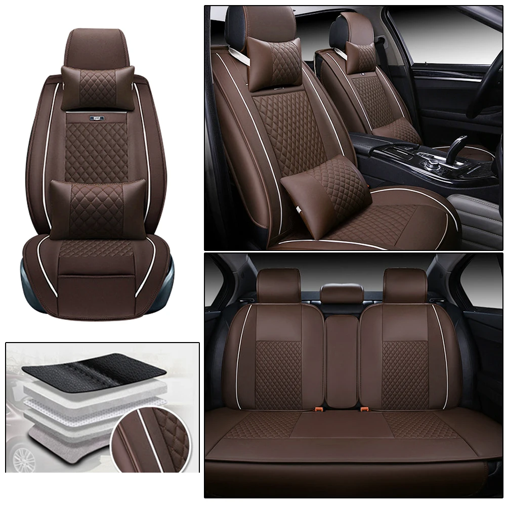 Leather Car Seat Covers for Mitsubishi Pajero 4 2 Sport Outlander xl asx Montero Accessories Lancer 9 10 Carisma Seat Protector