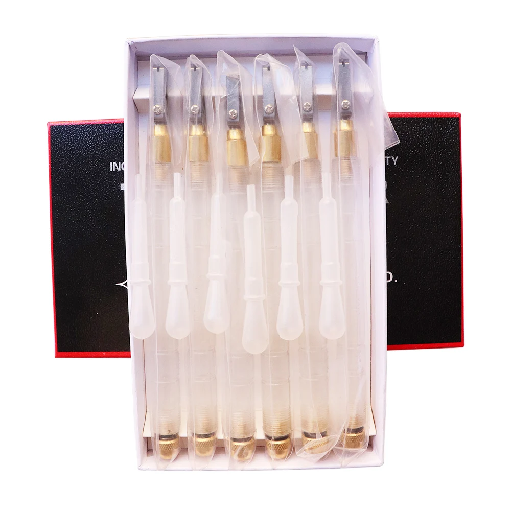 6Pcs TC-17 Plastic Handle Straight Cutting Tool Self-oiling Glass Cutter