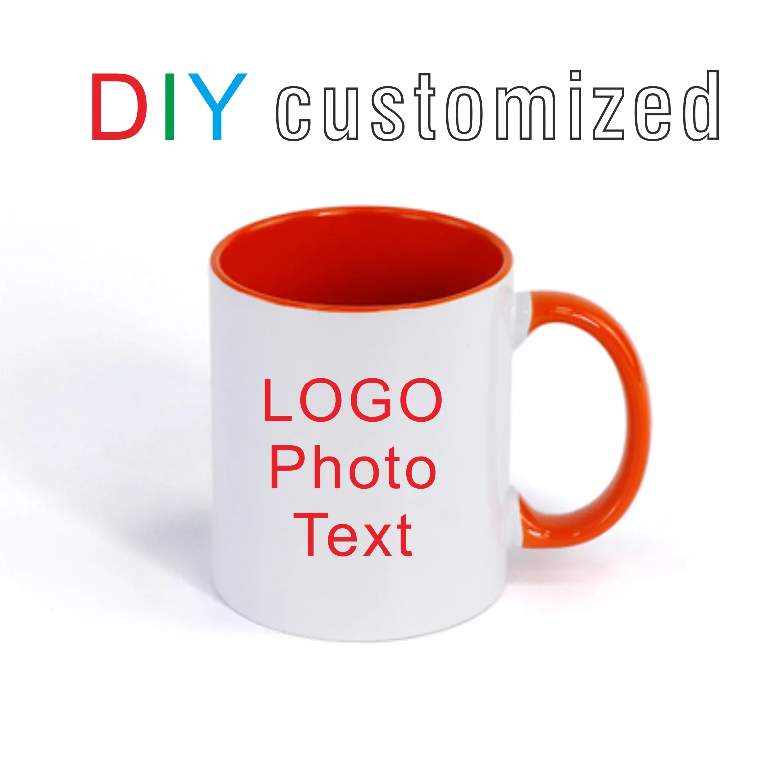 350ML 11oz Ceramic Mug Cup DIY Customize Print LOGO Photo Picture Images Inside Handle Colors Type Creative Cute Gifts Friends