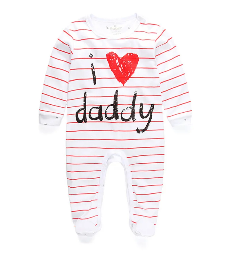 Foreign autumn long-sleeved leotard baby love dad love mom printing Romper Baby Foot Teddy a generation of fat