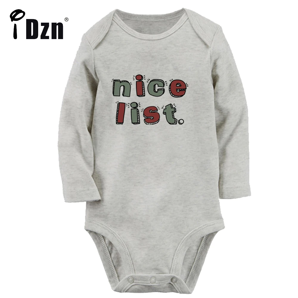 

iDzn NEW Nice List Baby Boys Fun Rompers Baby Girls Cute Bodysuit Newborn Long Sleeves Jumpsuit Soft Cotton Clothes