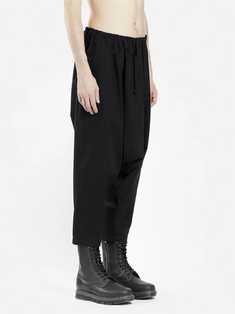 Men Harlan Pants Casual Pants Small Foot Pants Spring And Autumn New Black Elastic Waist Hip Hop Large Size Personality Pants